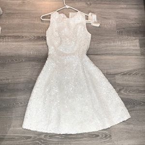 KATE SPADE ♠️ white sequin skater dress
